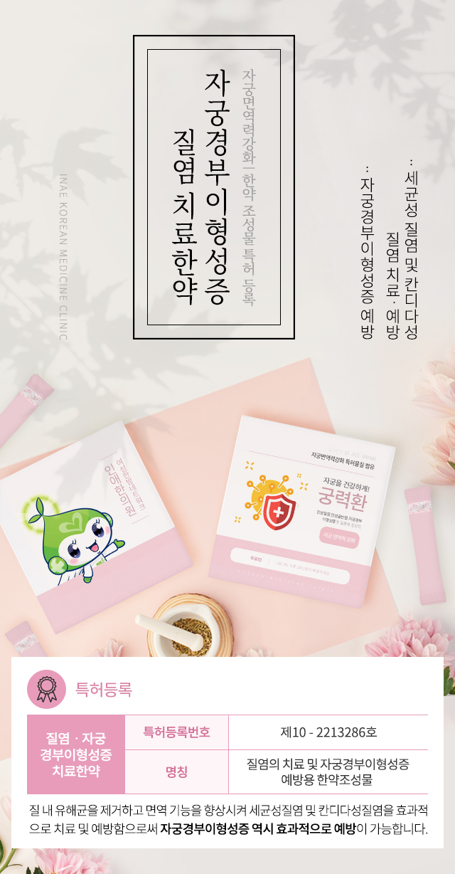 궁력환, 자궁면연력강화 한약 조성물 특허 출원